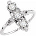 Ladies Natural Diamond Three-Stone Ring (I1, G-H) — 14K White Gold