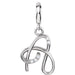 Ladies Script Initial A Natural Diamond Charm/Pendant (I2, G-H) — Sterling Silver