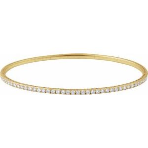 Ladies Natural Diamond Flexible Bangle Bracelet (I1, G-H) — 14K Yellow Gold