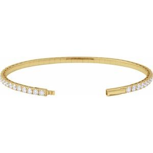 Lab-Grown Diamond Fully Accented Flexible Bangle Bracelet