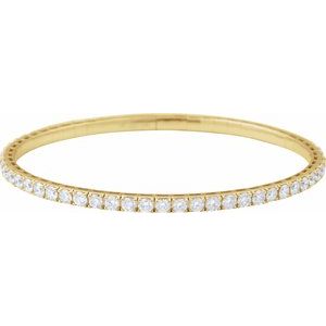 Lab-Grown Diamond Fully Accented Flexible Bangle Bracelet