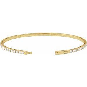 Lab-Grown Diamond Fully Accented Flexible Bangle Bracelet