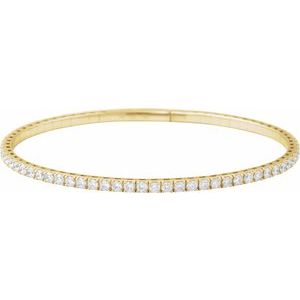 Lab-Grown Diamond Fully Accented Flexible Bangle Bracelet
