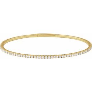 Ladies Natural Diamond Flexible Bangle Bracelet (I1, G-H) — 14K Yellow Gold