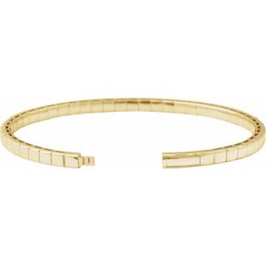 Lab-Grown Diamond Half Accented Flexible Bangle Bracelet