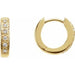 Ladies Natural Diamond Hinged 12.4 mm Hoop Earrings (Si1, G-H) — 14K Yellow Gold