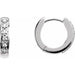 Ladies Natural Diamond Hinged 12.4 mm Hoop Earrings (Si1, G-H) — 14K White Gold