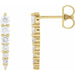 Ladies Natural Diamond Graduated Bar Earrings (I1, G-H) — 14K Yellow Gold