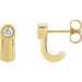 Ladies Natural Diamond Solitaire J Hoop Earrings (I1, G-H) — 14K Yellow Gold