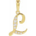 Ladies Natural Diamond Initial L Pendant (I1, G-H) — 14K Yellow Gold