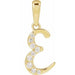 Ladies Natural Diamond Initial E Pendant (I1, G-H) — 14K Yellow Gold