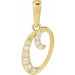Ladies Natural Diamond Initial O Pendant (I1, G-H) — 14K Yellow Gold