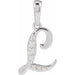 Ladies Natural Diamond Initial L Pendant (I1, G-H) — 14K White Gold