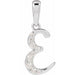 Ladies Natural Diamond Initial E Pendant (I1, G-H) — 14K White Gold