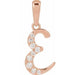 Ladies Natural Diamond Initial E Pendant (I1, G-H) — 14K Rose Gold