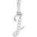 Ladies Natural Diamond Initial J Pendant (I1, G-H) — 14K White Gold