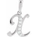 Ladies Natural Diamond Initial X Pendant (I1, G-H Ctw) — 14K White Gold