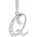 Ladies Natural Diamond Initial Q Pendant (I1, G-H) — 14K White Gold