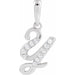 Ladies Natural Diamond Initial Y Pendant (I1, G-H) — 14K White Gold