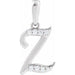Ladies Natural Diamond Initial Z Pendant (I1, G-H) — 14K White Gold