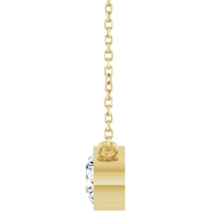 Lab-Grown Diamond Bezel-Set Solitaire Necklace - Style 88144