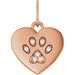 Ladies Natural Diamond Blank Paw Print Heart Pendant (I1, G-H) — 14K Rose Gold