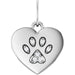 Ladies Natural Diamond Blank Paw Print Heart Pendant (I1, G-H) — Sterling Silver