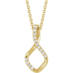 Ladies Natural Diamond Freeform Necklace (I1, G-H) — 14K Yellow Gold