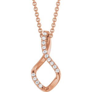 Ladies Natural Diamond Freeform Necklace (I1, G-H) — 14K Rose Gold
