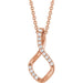 Ladies Natural Diamond Freeform Necklace (I1, G-H) — 14K Rose Gold