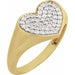 Ladies Natural Diamond Heart Signet Ring (I1, G-H) — 14K Yellow Gold
