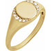 Ladies Engravable Natural Diamond Signet Ring (I1, G-H) — 14K Yellow Gold