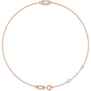 Ladies Natural Diamond 6 1/2-7 1/ Bracelet (Si1, Ghi) — 14K Rose Gold