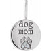 Ladies Natural Diamond Engraved Dog Mom Paw Print Charm/Pendant (Si2-Si3, G-H) — Platinum