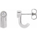 Ladies Natural Diamond Solitaire J Hoop Earrings (SI2-SI3, G-H) — Platinum