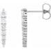 Ladies Natural Diamond Graduated Bar Earrings (I1, G-H) — Sterling Silver