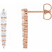 Ladies Natural Diamond Graduated Bar Earrings (I1, G-H) — 14K Rose Gold