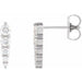 Ladies Natural Diamond Graduated Bar Earrings (Si2-Si3, G-H) — Platinum