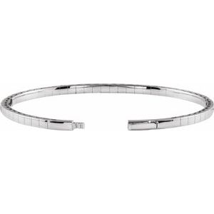 Lab-Grown Diamond Half Accented Flexible Bangle Bracelet