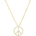 Ladies Natural Diamond Tiny Peace Sign Necklace (I1, G-H) — 14K Yellow Gold