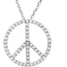 Ladies Natural Diamond Tiny Peace Sign Necklace (I1, G-H) — Platinum
