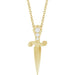 Ladies Natural Diamond Dagger Necklace (I1, G-H) — 14K Yellow Gold