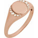Ladies Engravable Natural Diamond Signet Ring (I1, G-H) — 14K Rose Gold