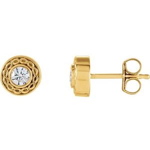 Ladies Natural Diamond Earrings (I1, G-H) — 14K Yellow Gold
