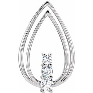 Ladies Natural Diamond Pendant (I1, G-H) — 14K White Gold