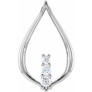 Ladies Diamond Natural Three-Stone Freeform Pendant (I1, G-H) — 14K Yellow Gold