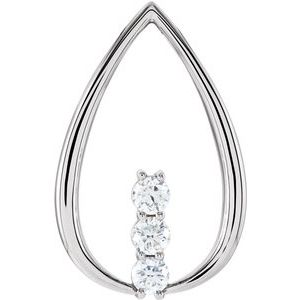 Ladies Natural Diamond Freeform Pendant (I1, G-H) — 14K White Gold