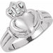Ladies Natural Diamond Claddagh Band (Si2-Si3, G-H) — 14K White Gold