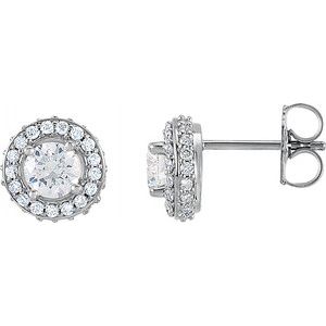 Ladies Natural Diamond Earrings — Platinum