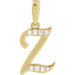 Ladies Natural Diamond Initial Z Pendant (I1, G-H) — 14K Yellow Gold